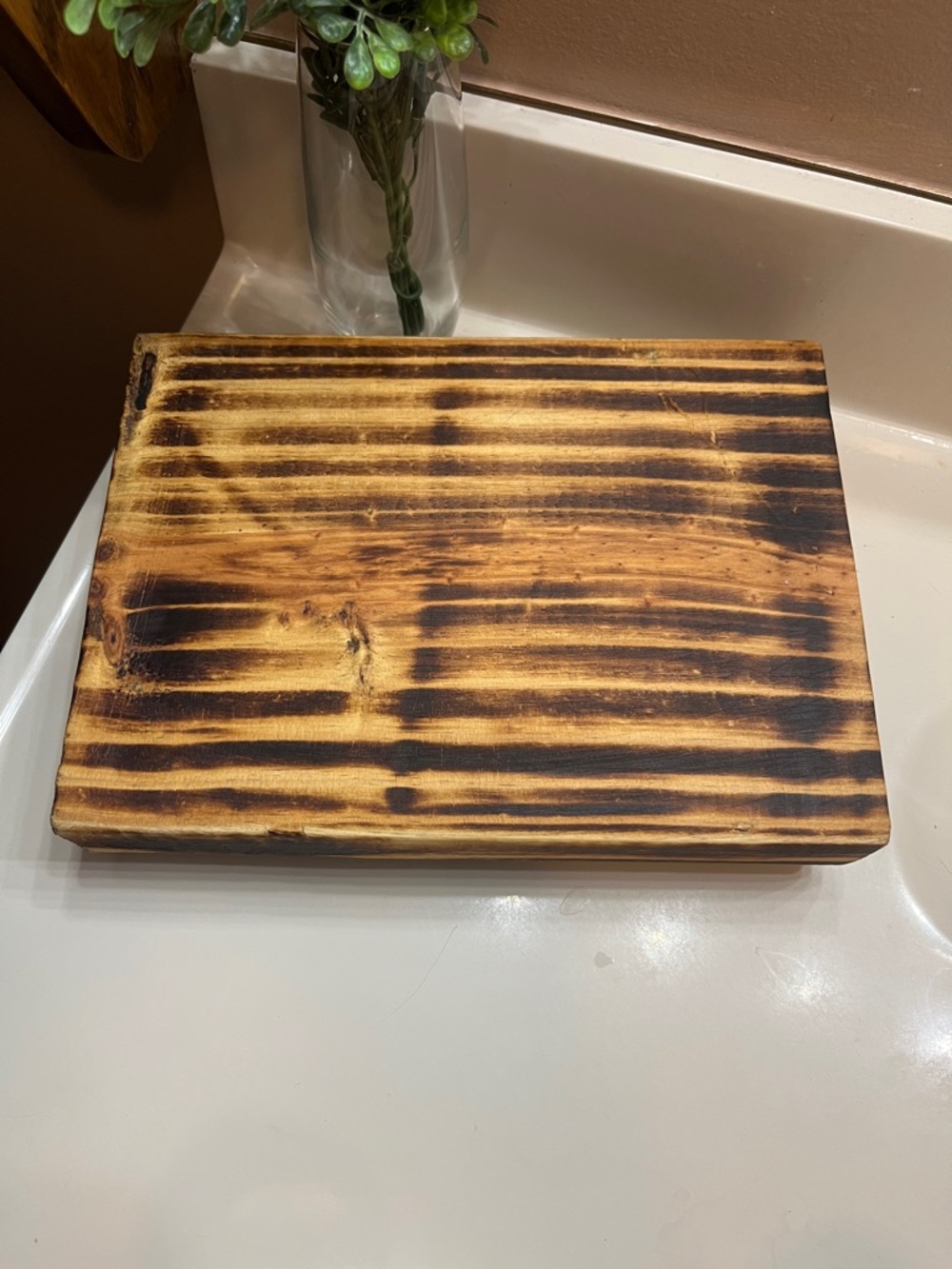 Rustic Bath Counter Riser, Wooden Pedestal Tray, Kitchen Trivet, Handmade